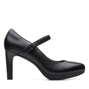 Clarks womens Ambyr Shine Pump, Black Leather, 9 US