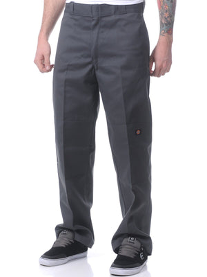 Dickies Men's Loose Fit Double Knee Work Pants – Durable Twill Utility Trousers for Construction & Warehouse, Charcoal Grey, 38W x 34L