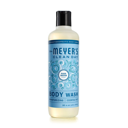 MRS. MEYER'S CLEAN DAY Moisturizing Body Wash for Women and Men, Shower Gel Formula Made with Essential Oils, Rain Water, 16 oz
