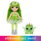 Rainbow High Littles Rainbow Fantasy Fairies + Pet – Emerald Green 5.5" Posable Small Doll & Fantasy Dragon Pet with Interchangeable Fairy Wings, Kids Gift 4+