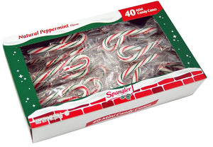 Mini Candy Canes (40 pcs) Christmas Sweet Candy Natural Peppermint Flavor.