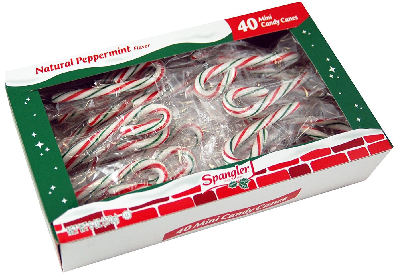 Mini Candy Canes (40 pcs) Christmas Sweet Candy Natural Peppermint Flavor.