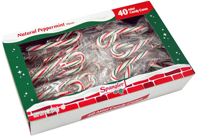 Mini Candy Canes (40 pcs) Christmas Sweet Candy Natural Peppermint Flavor.