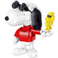 Brickcraft Peanuts Joe Cool Brick Building Kit (643-Piece Set), 2-in-1 Poseable Snoopy Figure with Woodstock, Display Base and Sunglasses, Collectible Display Gift
