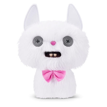 Fuggler Alley Cats 9-Inch Plush Toy (Cheezee) White by ZURU – Funny Ugly Monster Stuffed Animal with Human-Like Teeth, Collectible Plush for Kids, Tweens, Teens, Adults & Cat-Loving Weirdos