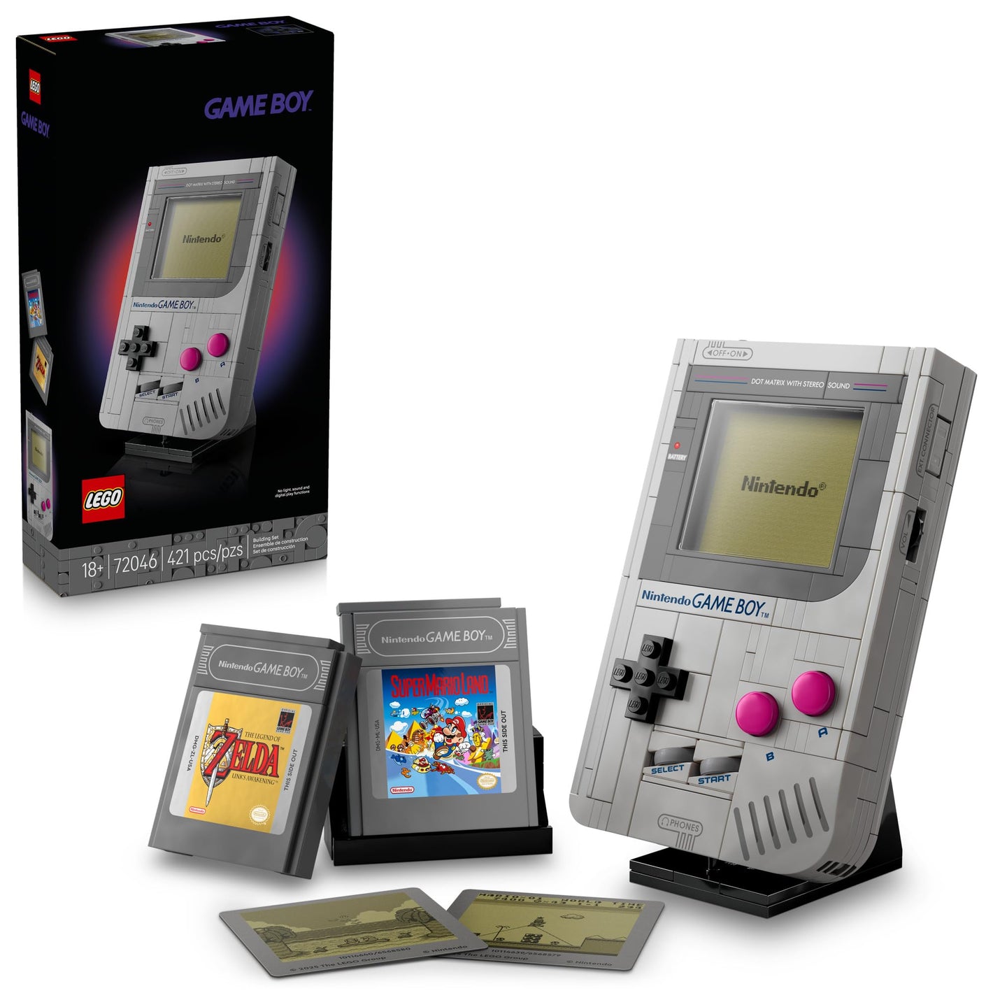 LEGO Super Mario Game Boy - Retro Building Sets for Adults, Ages 18+ - Collectible Model with Game Paks and Display Stand - Birthday Gifts for Men & Women - 72046
