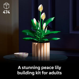 LEGO Botanicals Peace Lily Flower Building Set for Adults - Gifts for Birthdays - DIY Bedroom, Book Shelf & Office Decor for Women & Men, Ages 18+ - Artificial Flowers Crafting Kit - 11504
