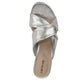 LifeStride Womens Nori Heeled Sandal Silver Faux Leather 7 M