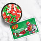 Needzo Christmas Mix 2025 Individual Packets of Jelly Beans, Very Cherry, Green Apple, and Coconut Flavored Candies, Stocking Stuffers, Pack of 6