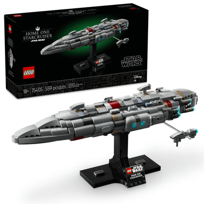 LEGO Star Wars Home One Starcruiser Building Set for Adults - Star Wars Collectibles Set with Display Stand - Building Kit with 559 Pieces - 75405