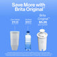 Brita Small 6 Cup Denali Water Filter Pitcher with 1 Brita Standard Filter, Made Without BPA, Transparent Teal