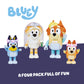 Bluey Wedding Figures Pack of 4, Articulated Character Toys with Uncle Rad, Frisky, and Flower Bingo Figurines, Action Figures for Kids Ages 3+