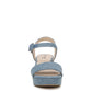 LifeStride Womens Rhythmn Platform Block Heel Sandals Denim Blue 8 M