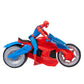 Marvel Spider-Man Web Blast Cycle, 4-Inch Action Figure with Vehicle and 2 Web Projectiles, Kids Playset for Ages 4 and Up