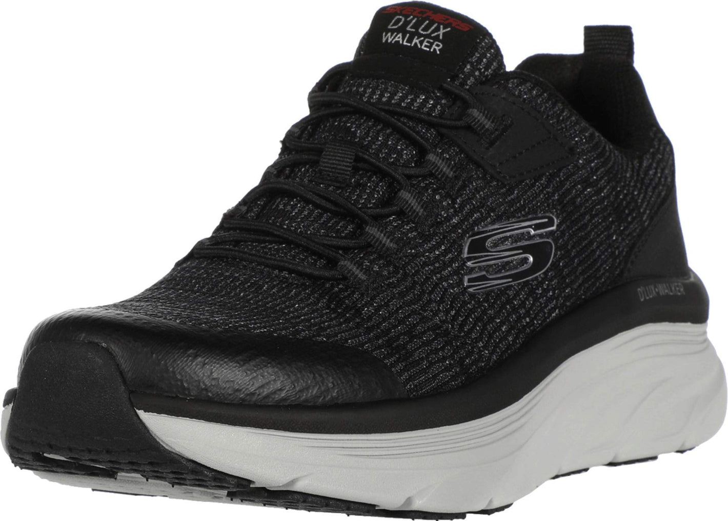 Skechers Men's D'lux Walker Pensive Oxford, Black/White, 13 4E US