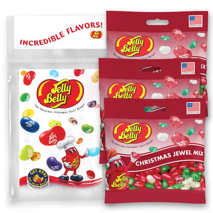 Jelly Belly Jewel Christmas Mix Jelly Beans, 3.5 oz Grab & Go Bags - Pack of 3 sold in Jelly Belly Bag