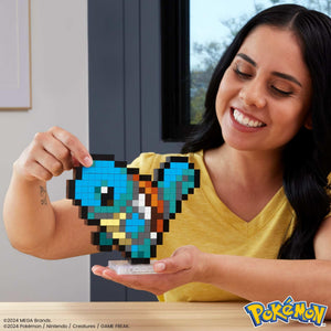 MEGA Pokémon Action Figure Building Set, Squirtle Pixel, Retro Squirtle, 367 Pieces, Table or Wall, Collector Building Show, HTH77