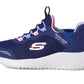 Skechers Kids Girls Bounder - Simple Cute Sneaker, Navy, 3 Little Kid