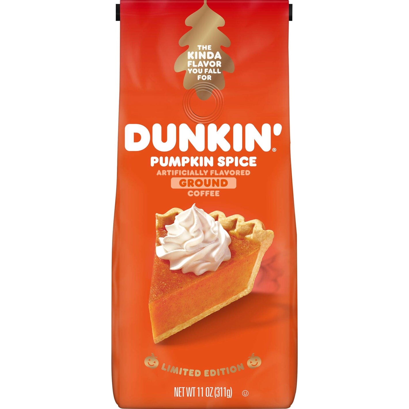 Dunkin' Medium Roast Pumpkin Spice Flavored Ground Coffee, 11 Ounce