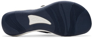 Clarks Women's Breeze Maye Slide Sandal, Navy Synthetic, 5