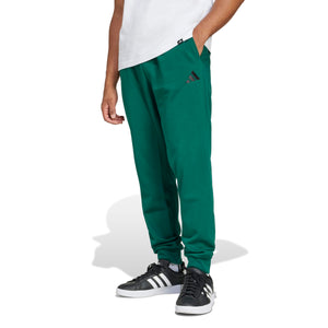 Adidas Mens Essentials Feel Cozy Fleece Sportswear Pants, Collegiate Green/Black, Small