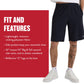 Champion Men's Sport Shorts, Standard Fit, 10 Inch Inseam, Lightweight Fabric, Moisture-Wicking, Available in Regular and Big & Tall, Black, XX-Large