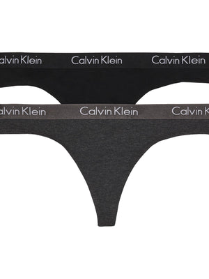 Calvin Klein Motive Cotton Multipack Thong Panty Charcoal Heather/Black