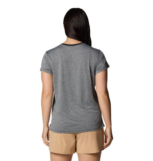 Columbia Women's BlueVista Hill Short Sleeve Crew, Black Heather, Small