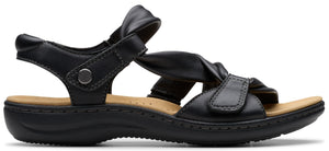 Clarks Women's Laurieann Bell Sandal, Black Leather, 9