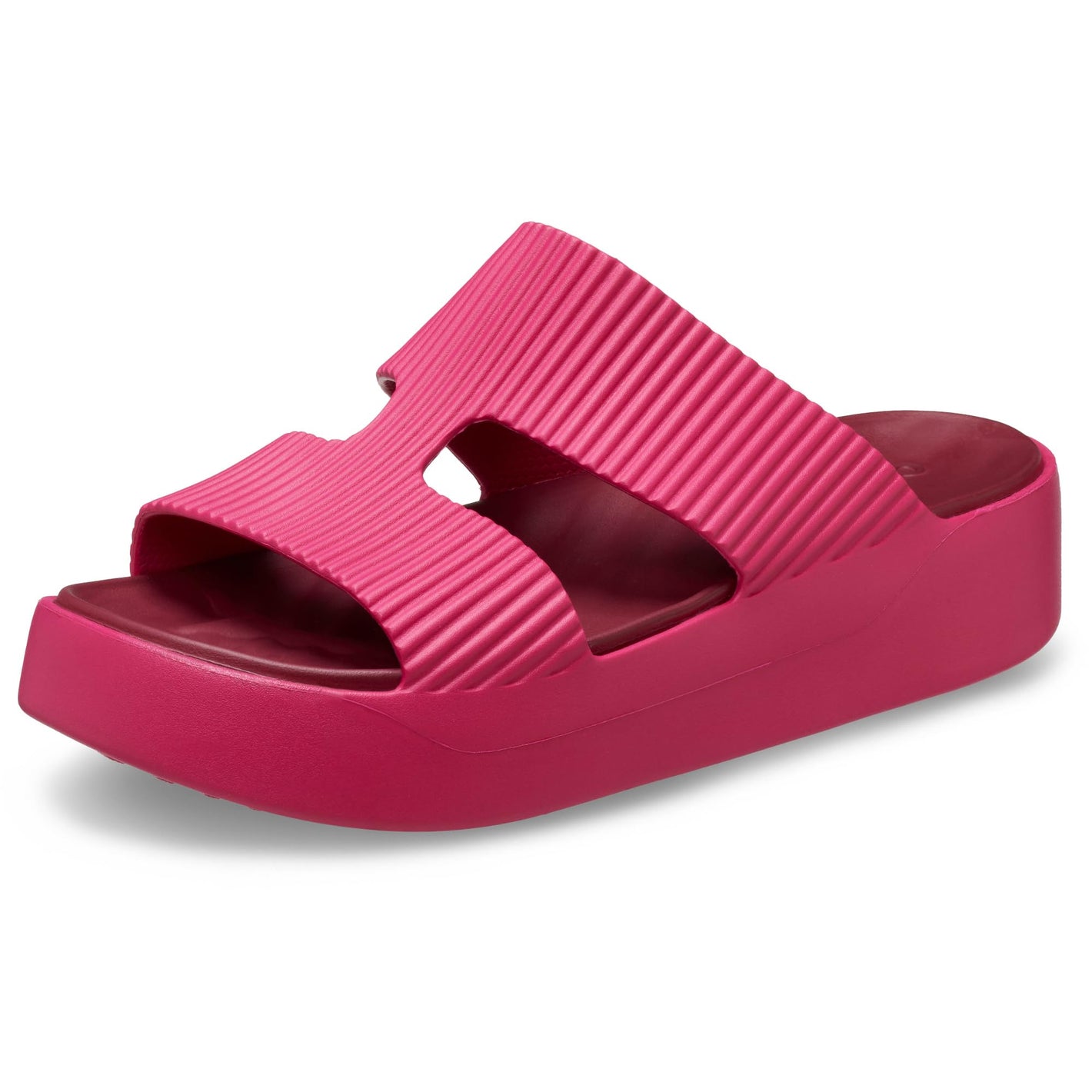 Crocs Women's Getaway Platform H-Strap Sandals, Wedge Sandals for Women, Dragon Fruit, 8