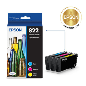 EPSON 822 DURABrite Ultra Ink Standard Capacity Color Cartridge Combo Pack (T822520-S) Works with WorkForce Pro WF-3820, WF-3823, WF-4820, WF-4830, WF-4833, WF-4834