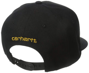 Carhartt Mens Firm Duck Flat Brim Baseball caps, Black, One Size US