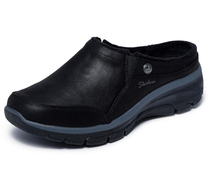 Skechers Women's Easy Going-Latte 2 Mule, Black, 10
