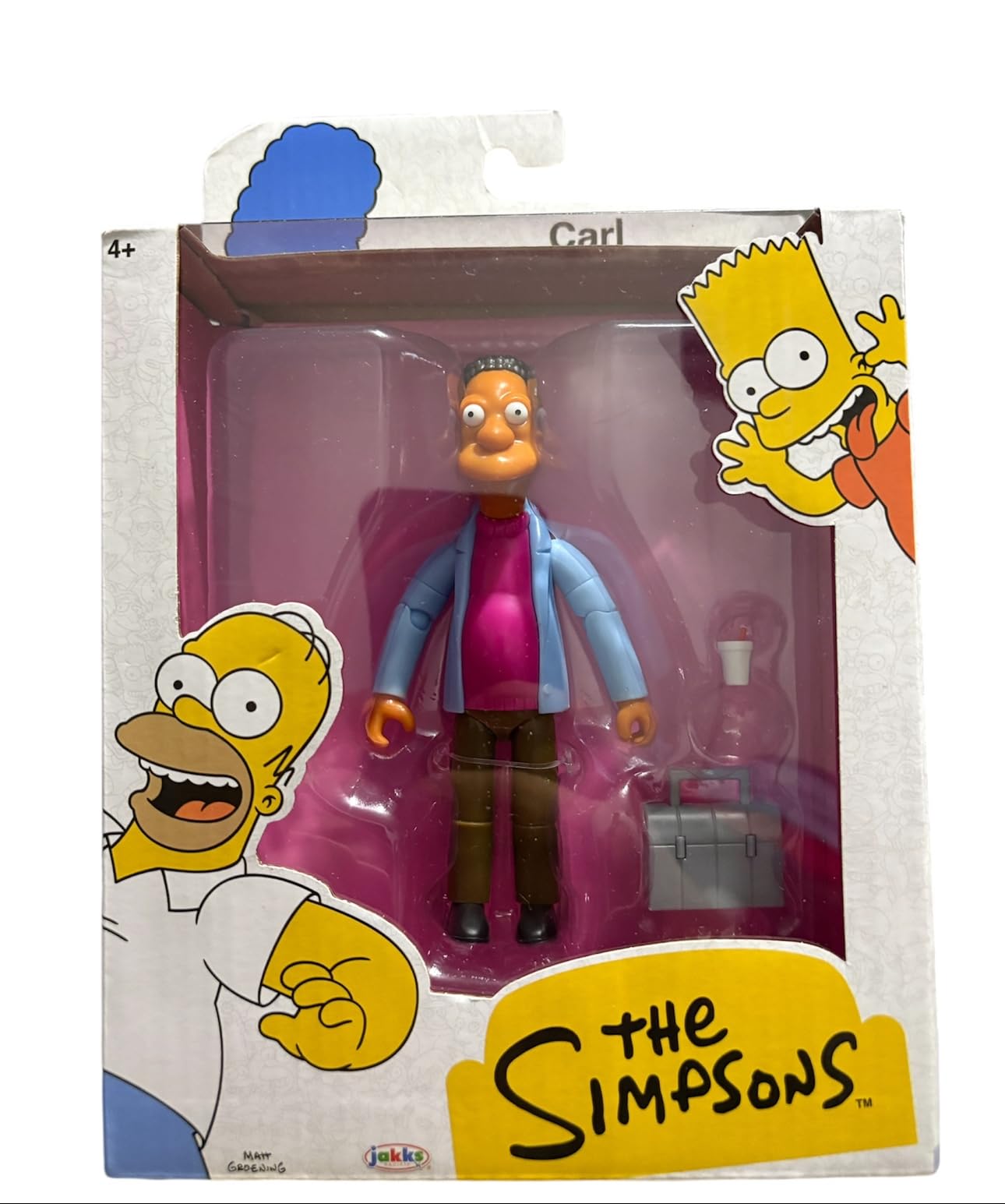 The Simpsons 5" Action Figure Carl Carlson with Coffee Cup & Lunch Box Wave #4