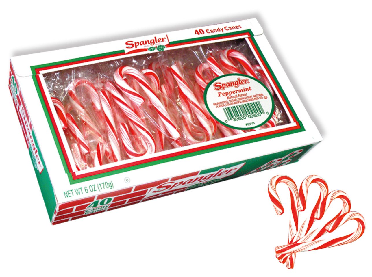 Spangler Mini Candy Canes, Peppermint R&W, 0.48 pounds, 40 ct