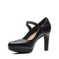 Clarks womens Ambyr Shine Pump, Black Leather, 9 US