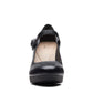 Clarks womens Ambyr Shine Pump, Black Leather, 9 US