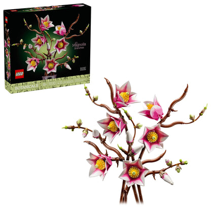 LEGO Botanicals Magnolia Branches Building Set for Adults, Ages 18+ - Gift for Birthdays - Artificial Flowers for Home Office, Bedroom or Desk Decor - 11510