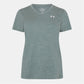 Under Armour Womens Tech Twist Short Sleeve V Neck, (348) Silica Green / / White, X-Small
