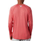 Columbia Men’s PFG Terminal Tackle Heather Long Sleeve Shirt, Sun Protection, Red Spark Heather/White Logo,Medium
