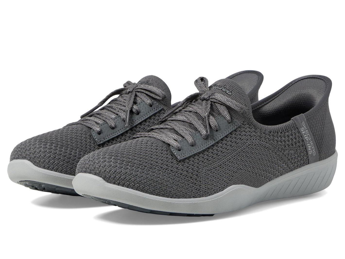Skechers Modern Comfort Women's Women's Newbury ST-Our Time Hands Free Slip-Ins Sneaker, Charcoal, 10
