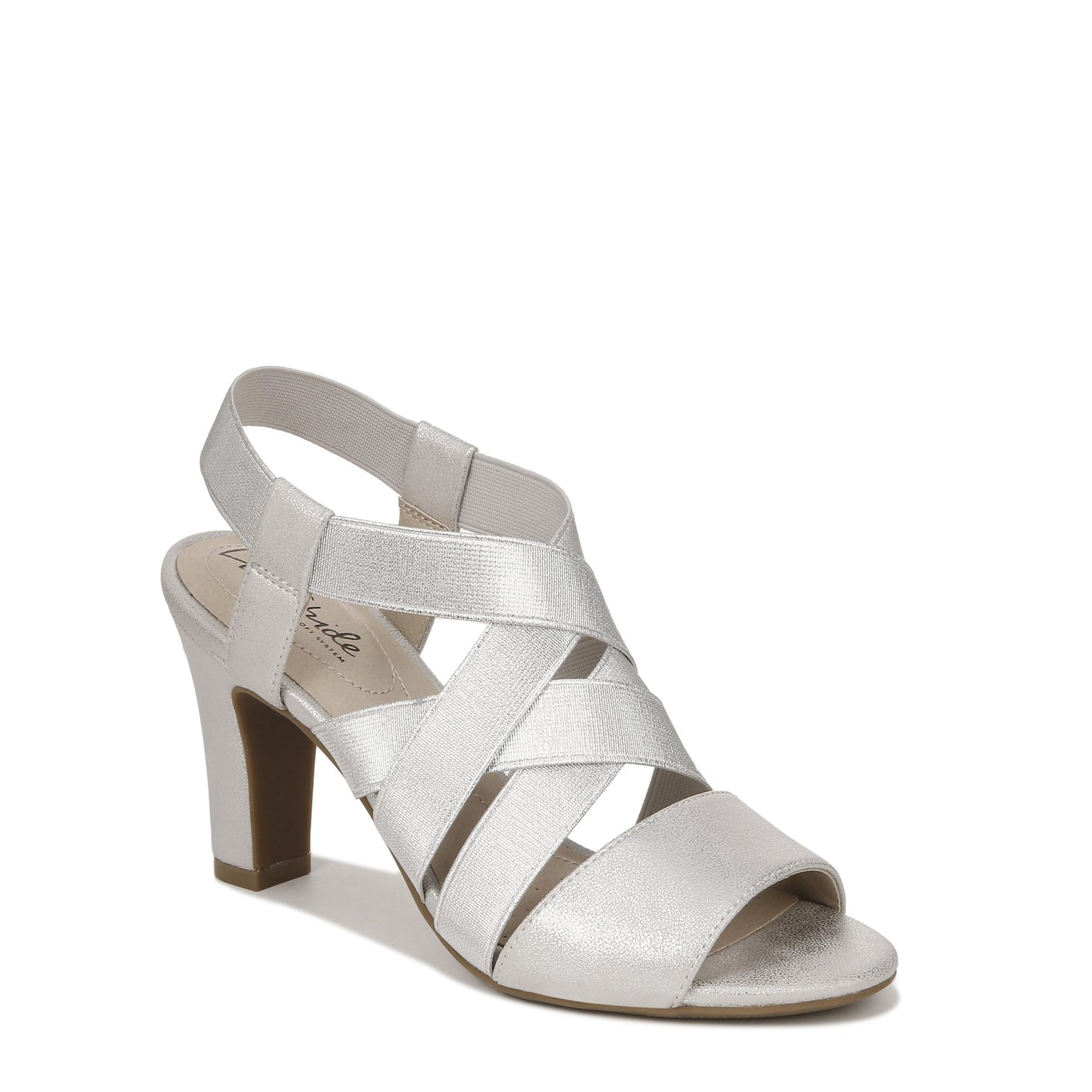 LifeStride Womens Charlotte High Heel Sandal Silver 5.5 M