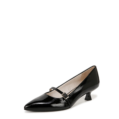 LifeStride Womens Madelyn Kitten Heel Pump Black Patent 6 M