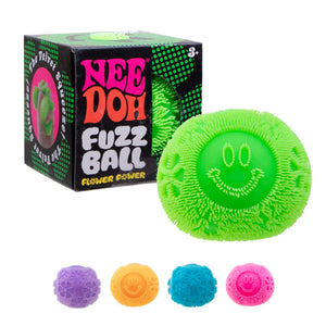 Schylling NeeDoh Fuzz Ball - Sensory Toy with a Velvet Texture and Soft Cloud Squish - Wavy Pattern You Can See and Feel - Ages 3 and Up - Color May Vary; One Per Pack (Flower Power)