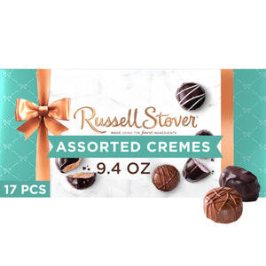 Russell Stover, Assorted Creams in Milk and Dark Chocolate, Chocolate Gift Box, 9.4 Ounce