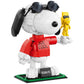 Brickcraft Peanuts Joe Cool Brick Building Kit (643-Piece Set), 2-in-1 Poseable Snoopy Figure with Woodstock, Display Base and Sunglasses, Collectible Display Gift