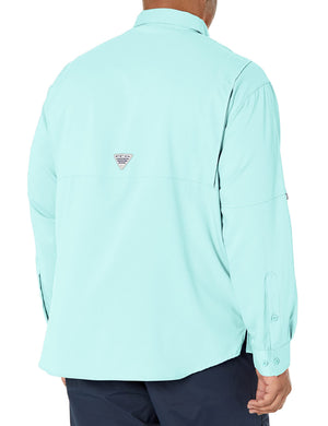Columbia Mens PFG Tamiami Long Sleeve Fishing Shirt, Gulf Stream, Small