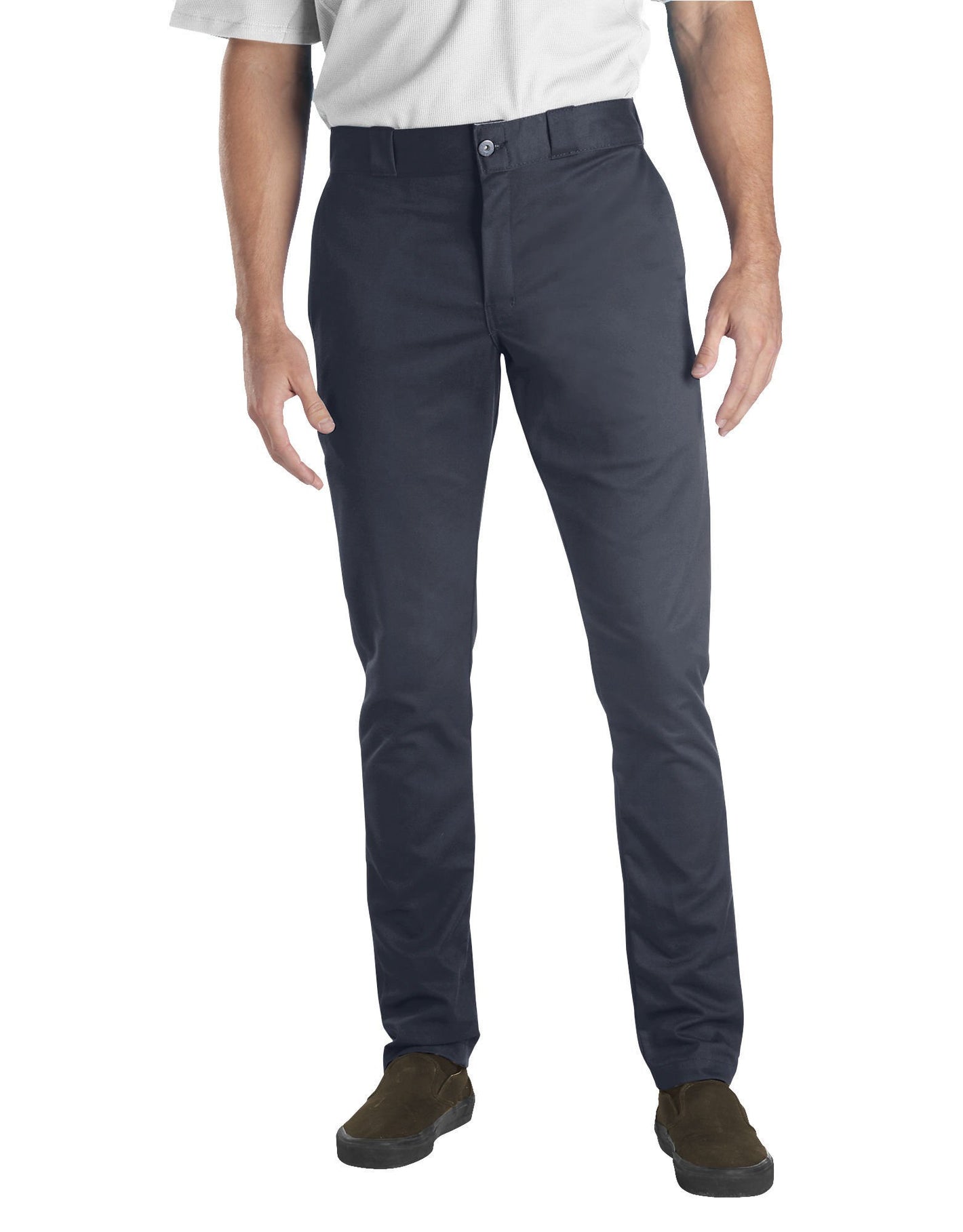 Dickies mens Skinny Straight-fit work utility pants, Dark Navy, 28W x 32L US