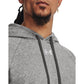 Under Armour Men's Rival Fleece Hoodie, (025) Castlerock Light Heather / / White, Medium