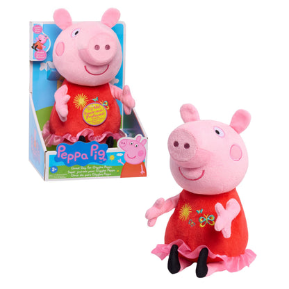 Peppa Pig Great Day for Giggles Peppa 9-inch Plush with Music and Sound, Giggles and Snorts, Kids Toys for Ages 3 Up by Just Play